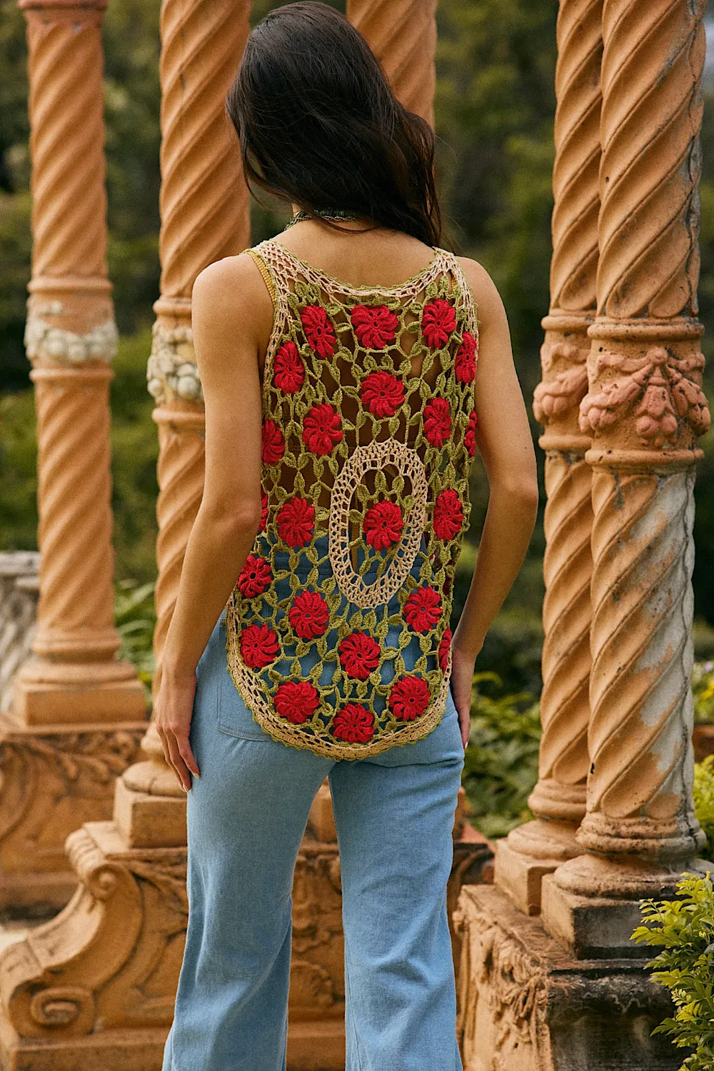 Rose Garden Hand Crochet Vest
