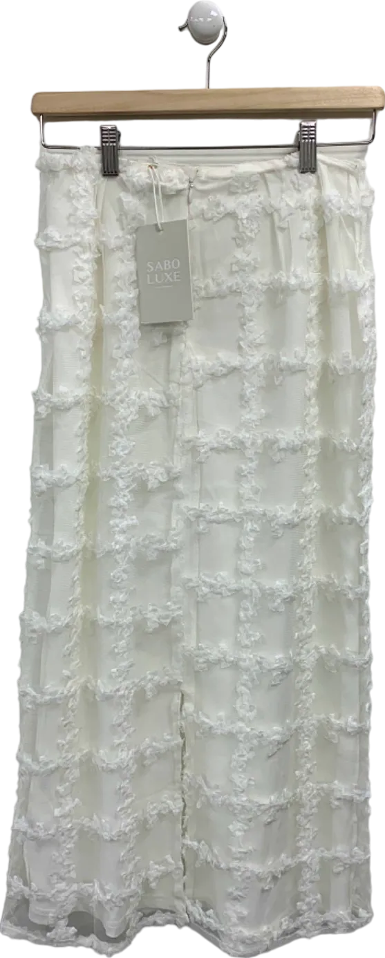 Sabo Luxe White Dame Skirt UK 8