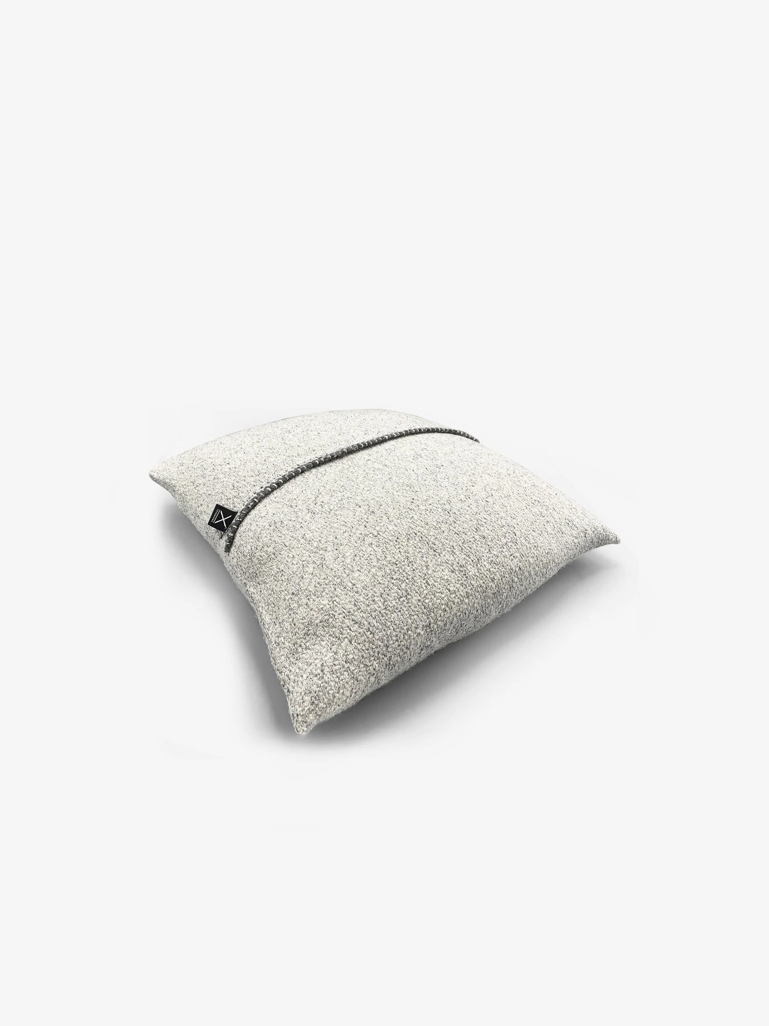 Small Hydra Grey Pillow by Teixidors in Merino Wool and Silk