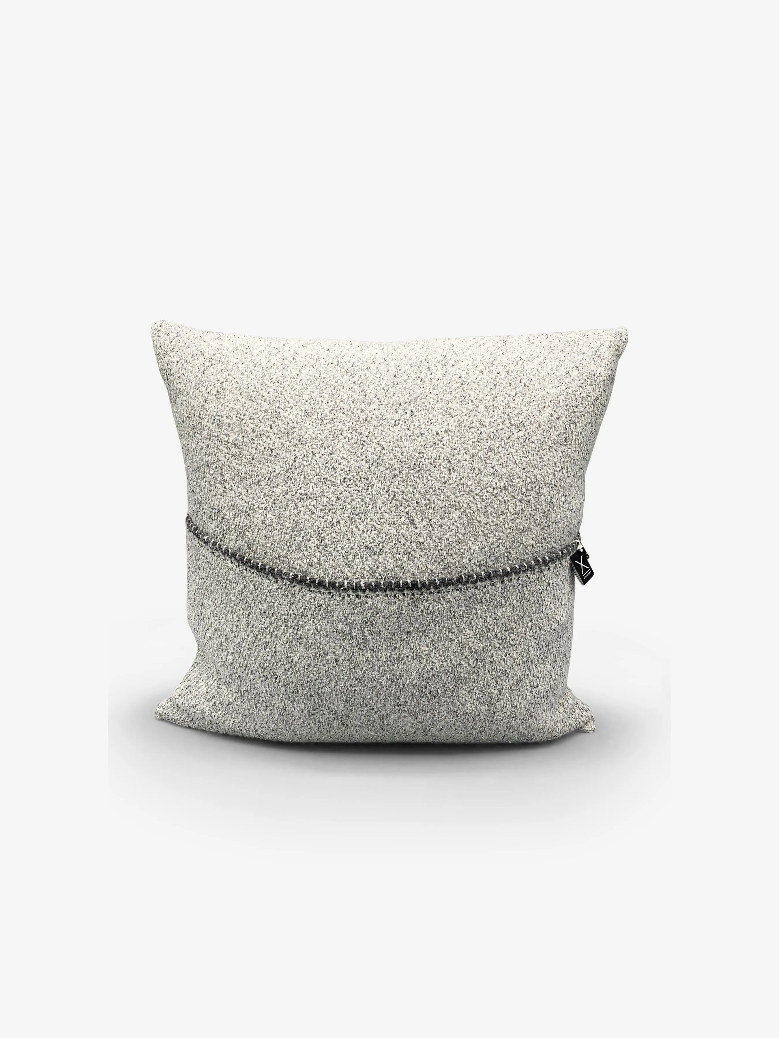 Small Hydra Grey Pillow by Teixidors in Merino Wool and Silk