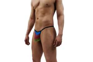 Stylish and Contemporary Rainbow Rising Men's Thong Featuring a Ring