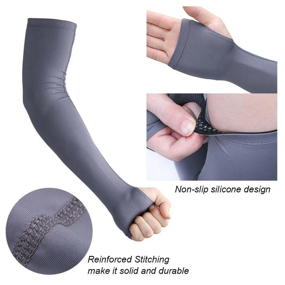 Summer UV Protection Cooling Sleeves Sun-Protective Arm Sleeves Outdoor Cycling Ultraviolet-proof Elbow Brace for Men and Women for Basketball Football Cycling Sports