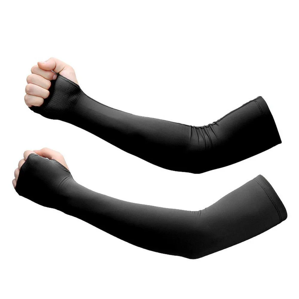 Summer UV Protection Cooling Sleeves Sun-Protective Arm Sleeves Outdoor Cycling Ultraviolet-proof Elbow Brace for Men and Women for Basketball Football Cycling Sports