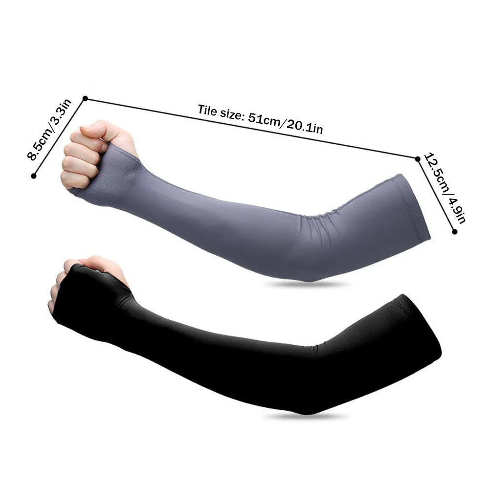 Summer UV Protection Cooling Sleeves Sun-Protective Arm Sleeves Outdoor Cycling Ultraviolet-proof Elbow Brace for Men and Women for Basketball Football Cycling Sports