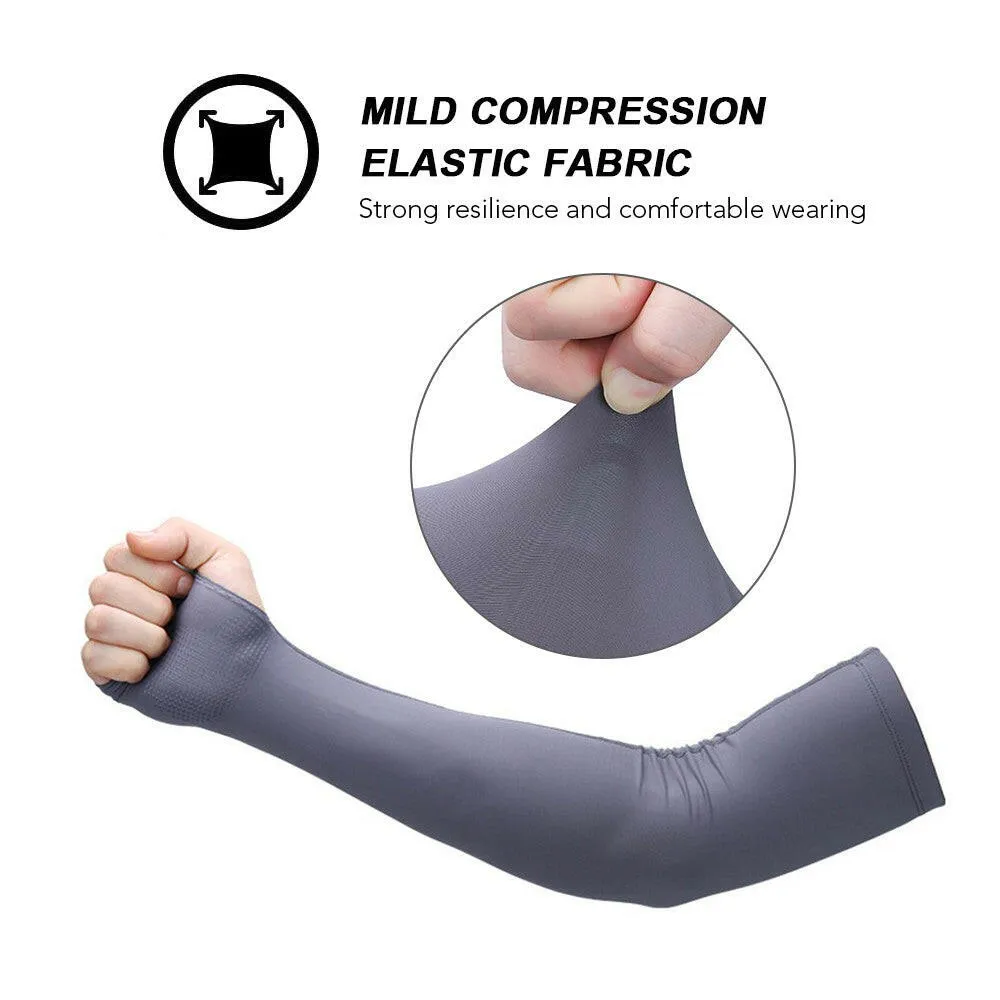 Summer UV Protection Cooling Sleeves Sun-Protective Arm Sleeves Outdoor Cycling Ultraviolet-proof Elbow Brace for Men and Women for Basketball Football Cycling Sports