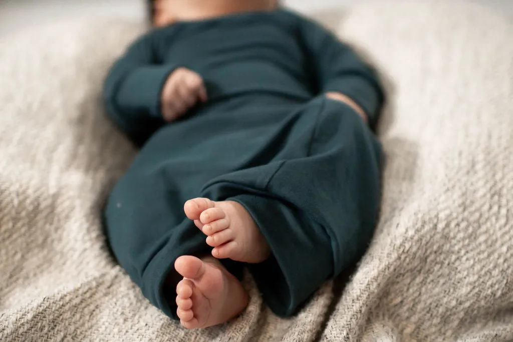 Teal Sleeper Newborn Gown
