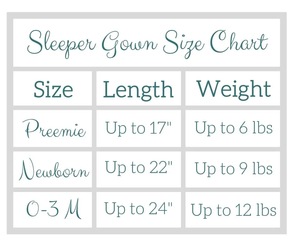 Teal Sleeper Newborn Gown