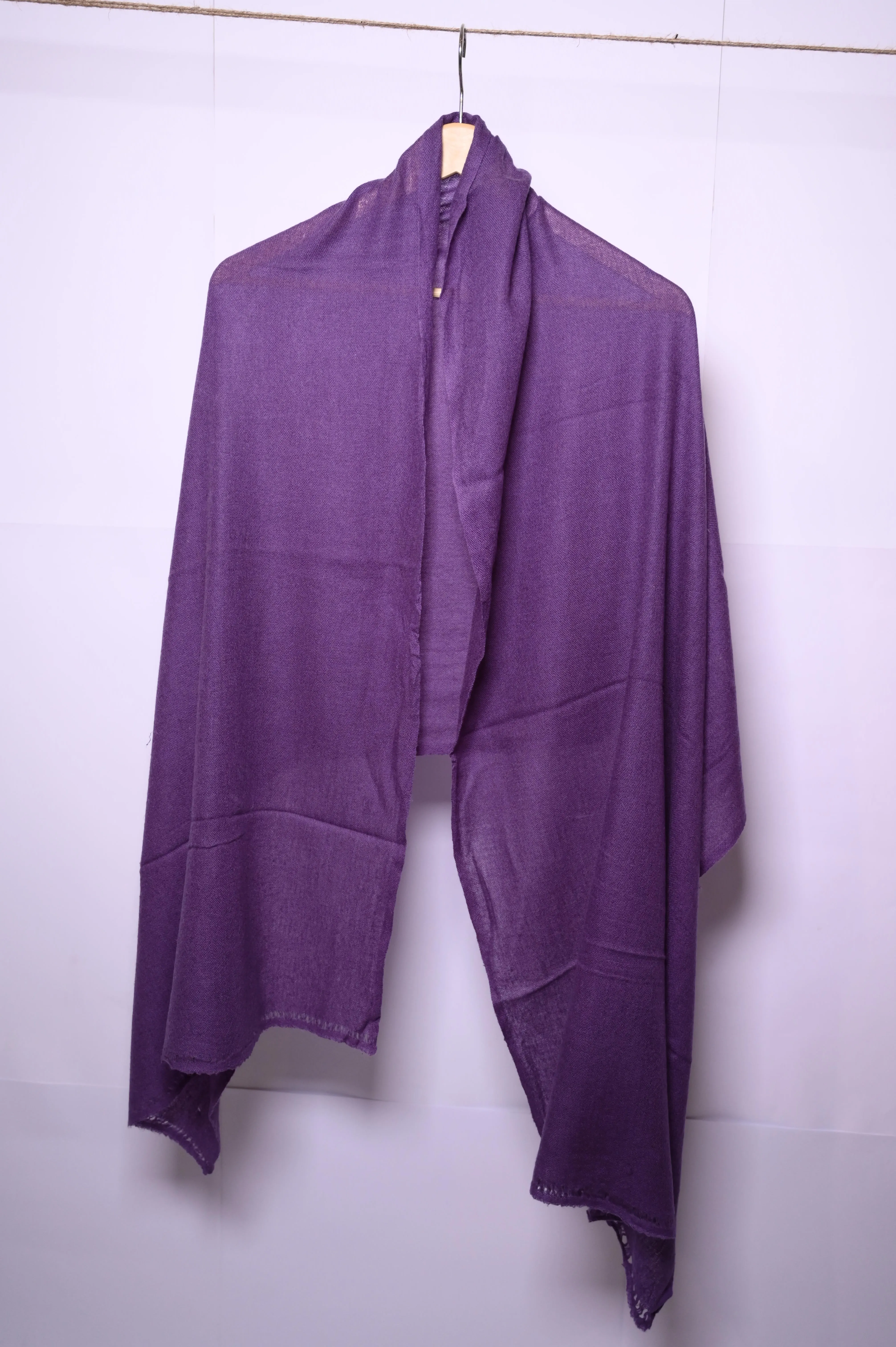 Thriftyfy Deep Purple Linen Shawl - Rich and Stylish