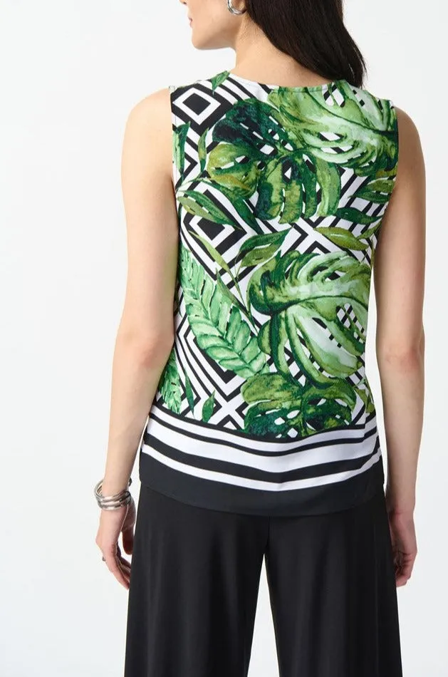 Tropical Print Flared Top