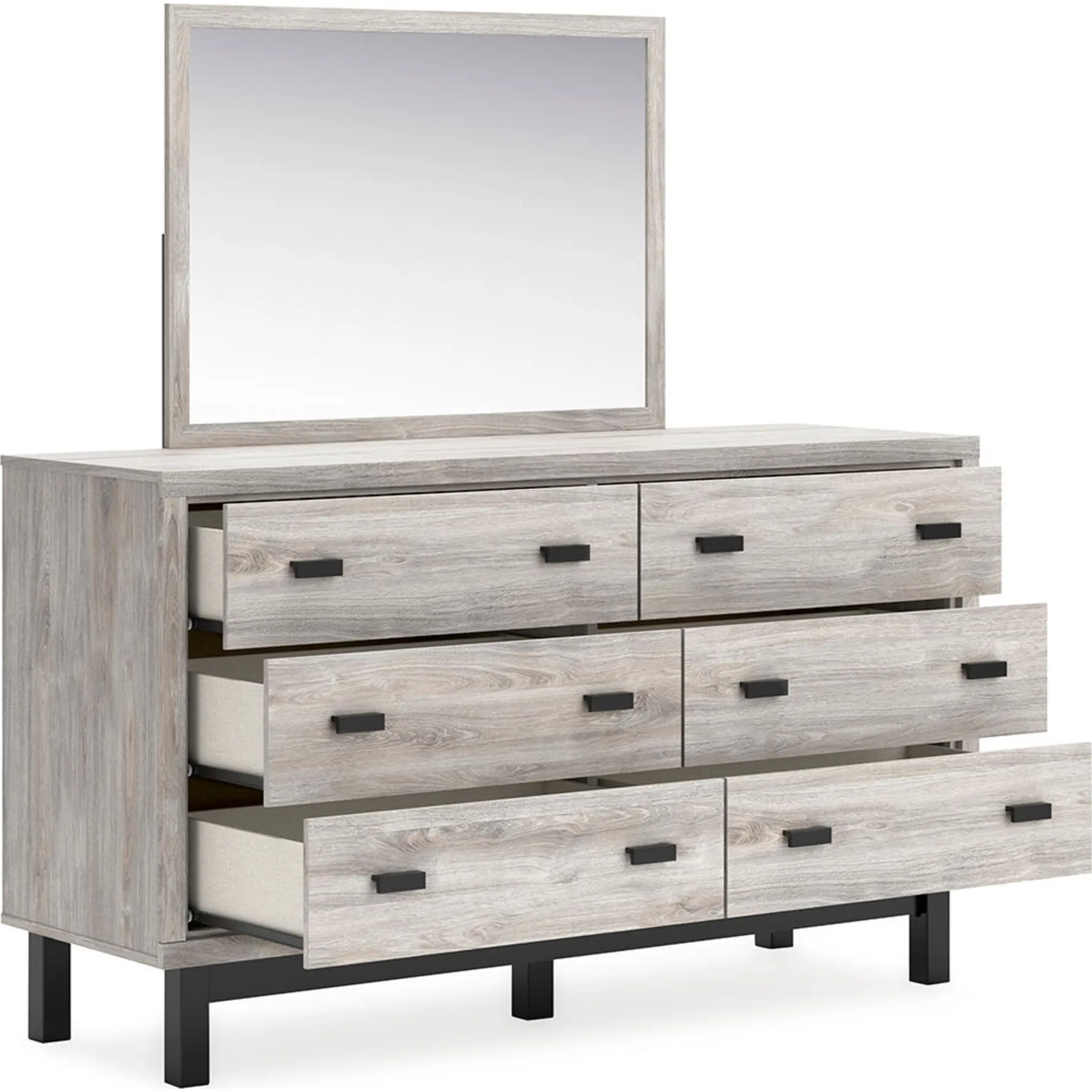 Vessalli Dresser and Mirror - Gray