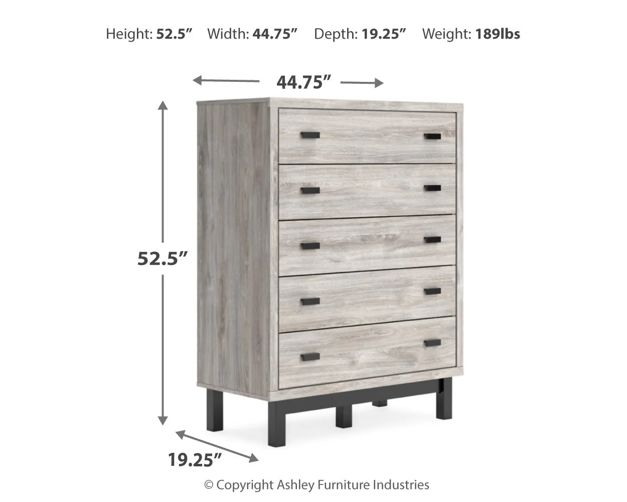 Vessalli King Panel Bed with Mirrored Dresser and Chest in Gray