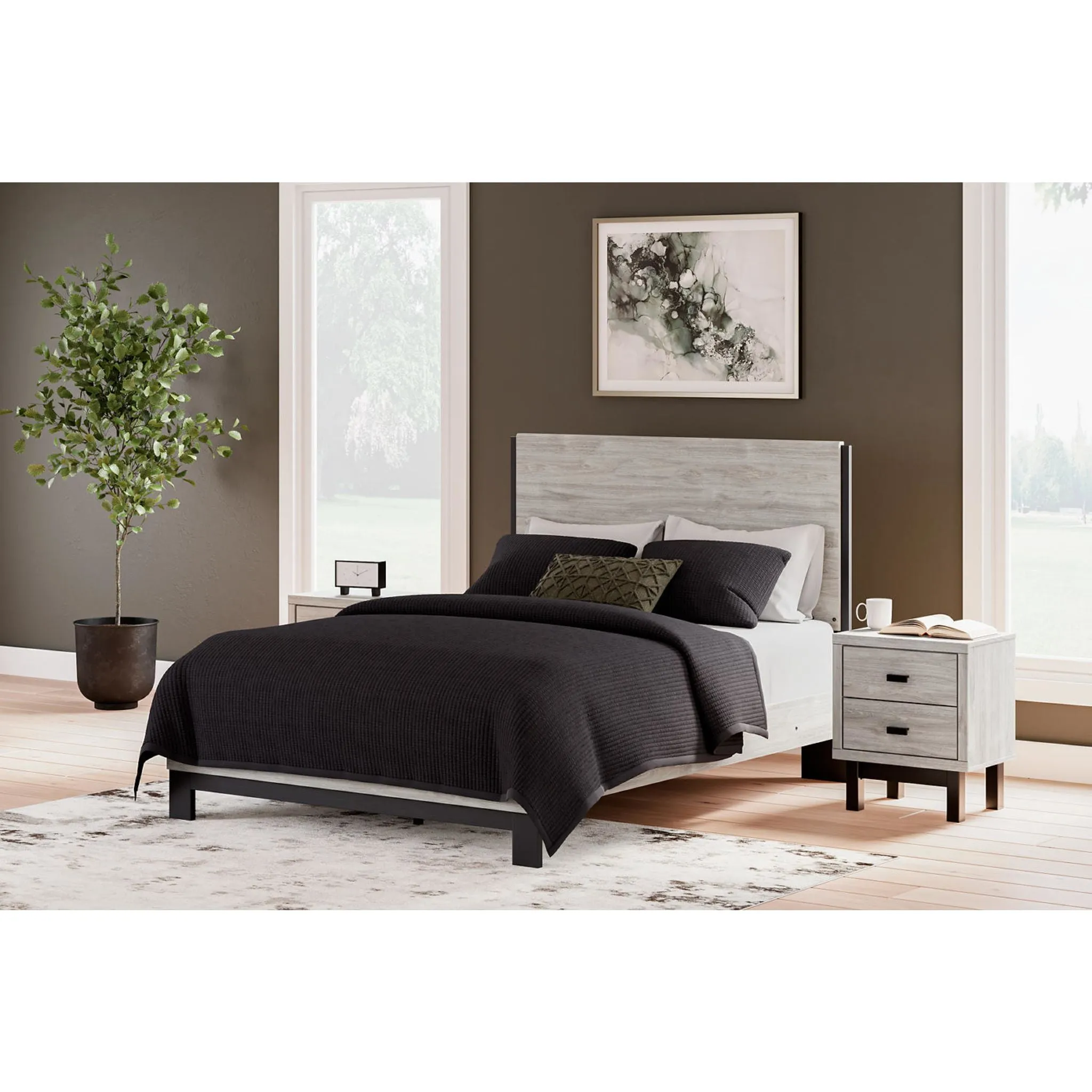 Vessalli Panel Bed - Gray