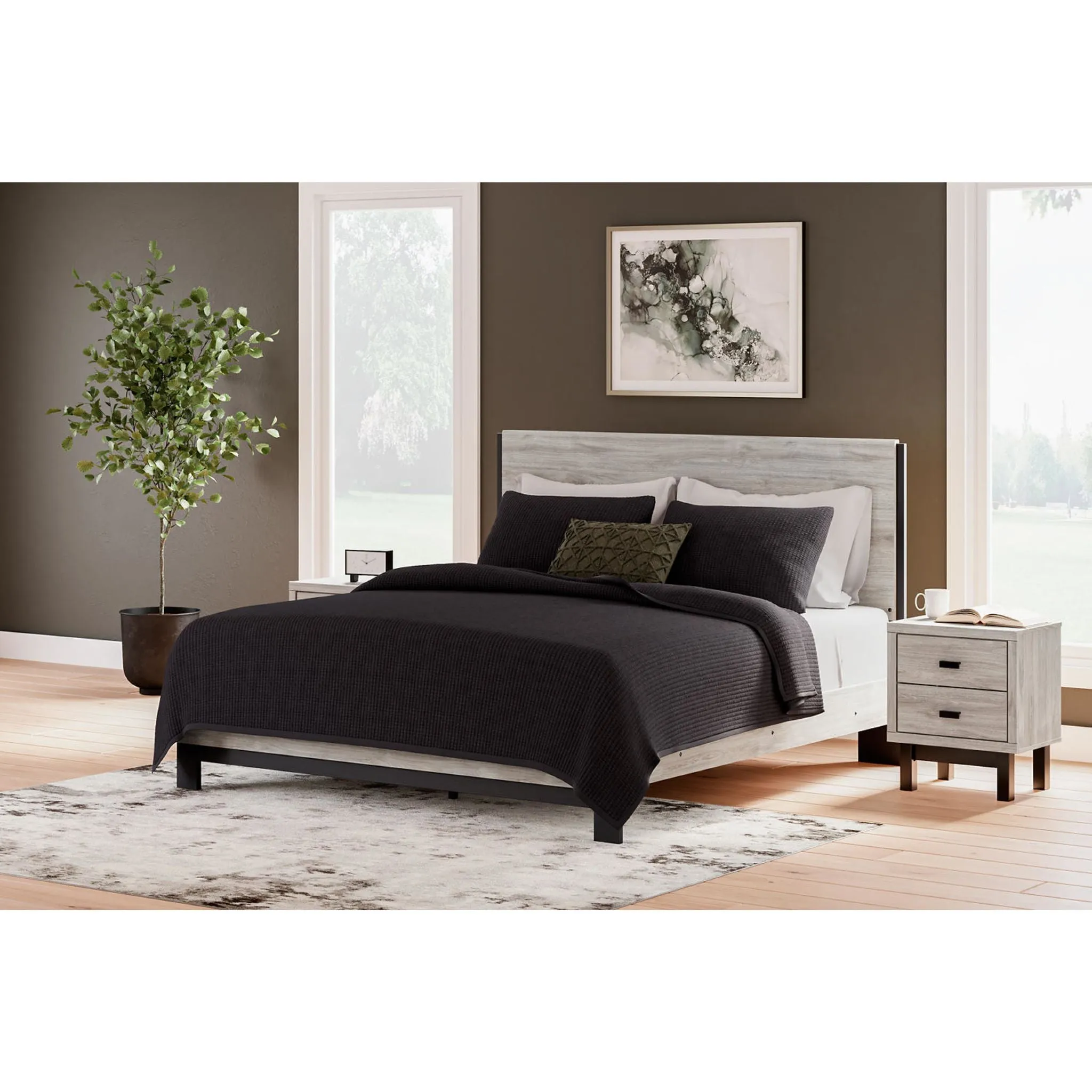 Vessalli Panel Bed - Gray