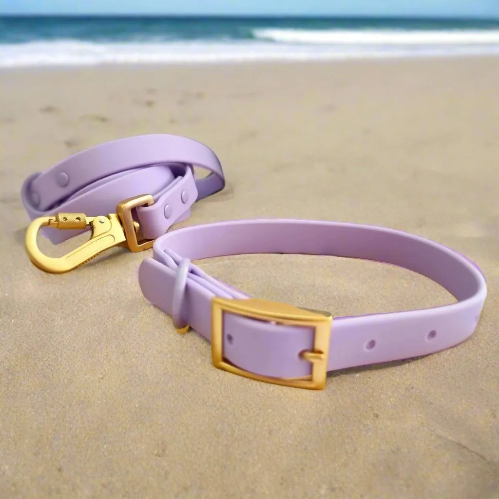 Waterproof lilac purple dog collar - PVC