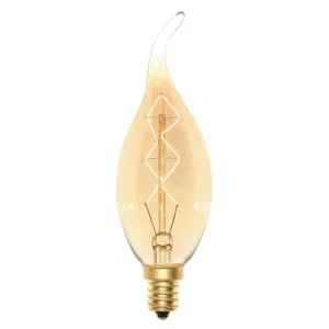 Westinghouse 0410600 40 Watt Incandescent C11 Decorative Amber - 2450 Kelvin - 240 Lumens - E12-Candelabra Base - 120 Volt - Card - 2-Pack