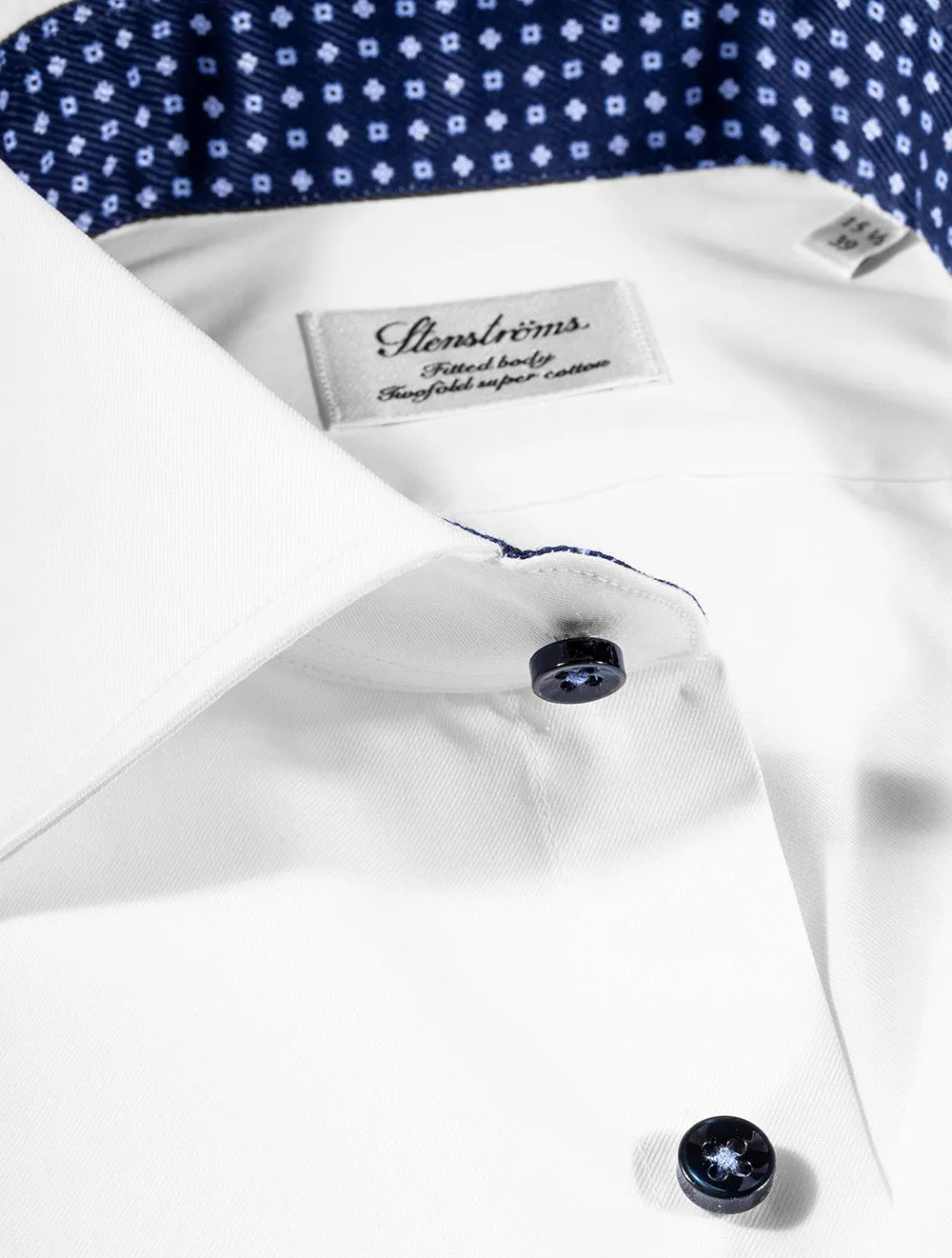 White Plain With Inlay Casual Shirt