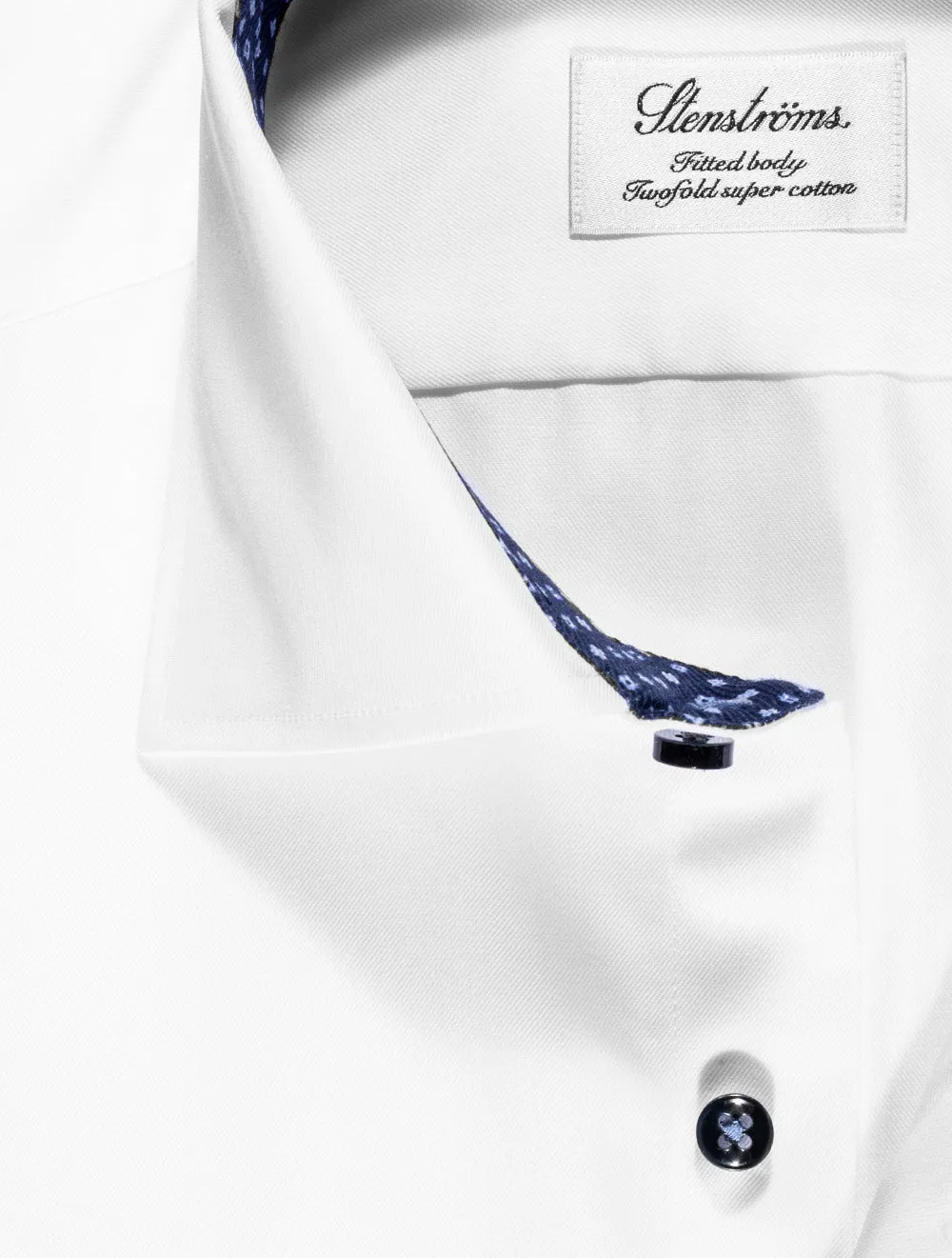 White Plain With Inlay Casual Shirt